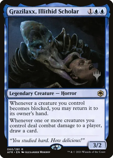 Grazilaxx, érudit illithid, carte Magic PAFR 60p — extension Adventures in the Forgotten Realms Promos