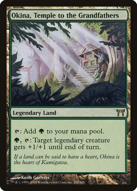 Okina, Temple to the Grandfathers, Magic card CHK 280 — Champions of Kamigawa set