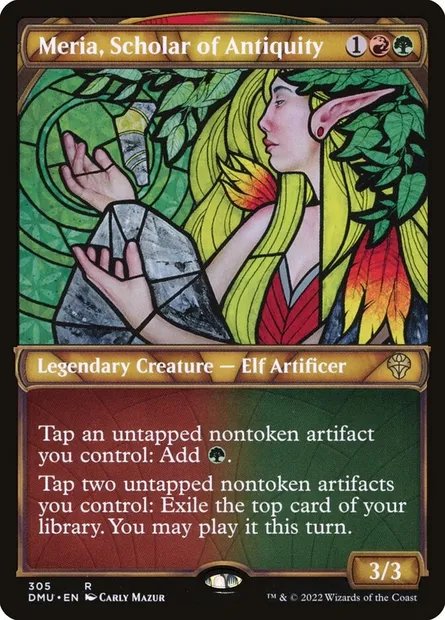 Meria, Scholar of Antiquity, Magic card DMU 305 — Dominaria United set