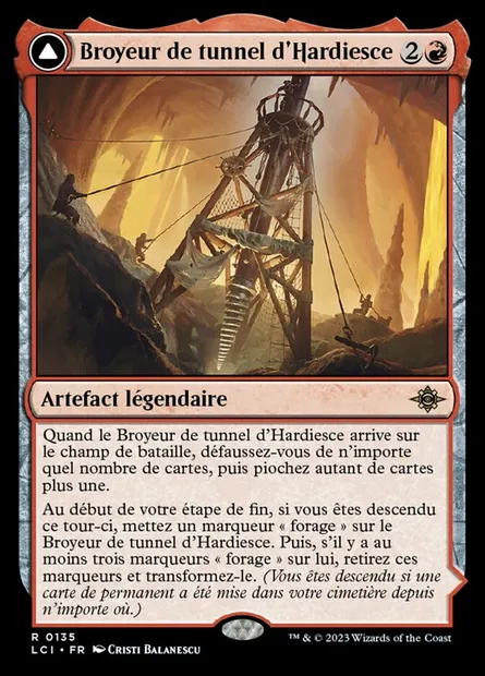 Broyeur de tunnel d'Hardiesce // Tecutlan, la Faille ardente, carte Magic LCI 135 — extension The Lost Caverns of Ixalan