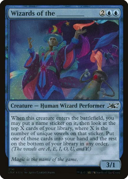 Wizards of the _____, carte Magic UNF 350 — extension Unfinity