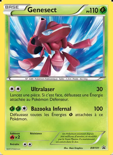 Genesect, carte Pokémon BW 101 — extension Promo BW