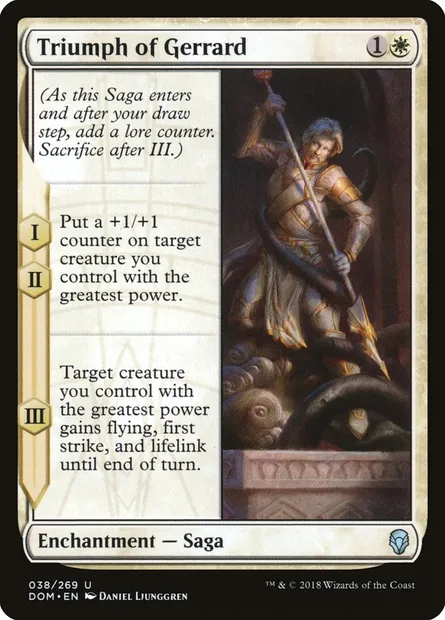 Triumph of Gerrard, Magic card DOM 38 — Dominaria set