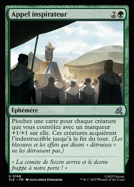 Appel inspirateur, carte Magic TLE 168 — extension Avatar: The Last Airbender Eternal