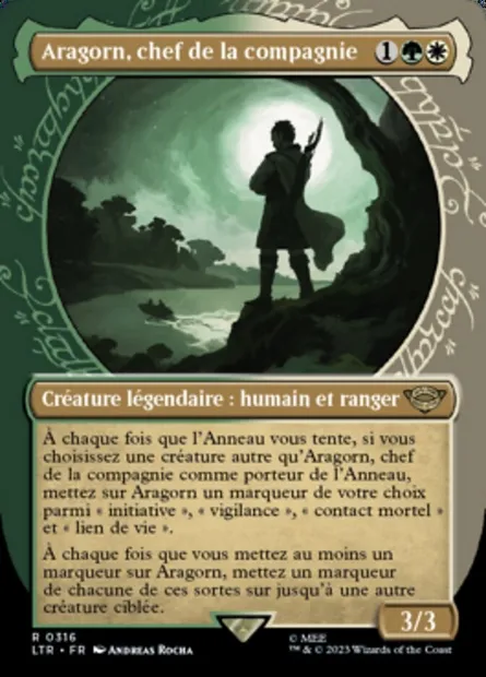 Aragorn, chef de la compagnie, carte Magic LTR 316 — extension Le Seigneur des Anneaux : chroniques de la Terre du Milieu