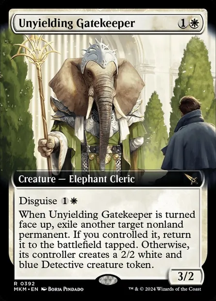 Unyielding Gatekeeper, Magic card MKM 392 — Murders at Karlov Manor set