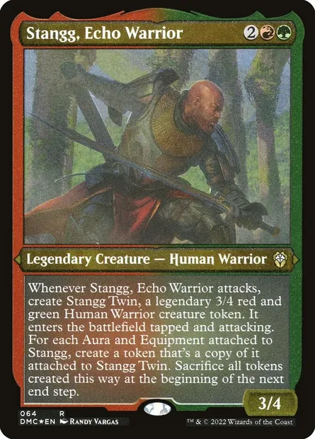 Stangg, Echo Warrior, Magic card DMC 64 — Dominaria United Commander set