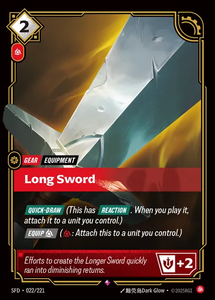 Long Sword, Riftbound card SFD 022 — Spiritforged set