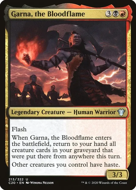 Garna, the Bloodflame, Magic card C20 213 — Commander 2020 set