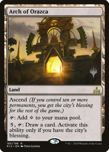 Arche d'Orazca, carte Magic PRIX 185p — extension Rivals of Ixalan Promos