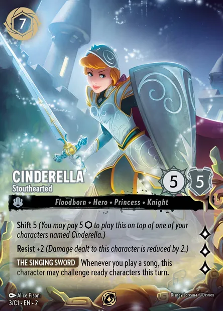 Cinderella - Stouthearted, Disney Lorcana card C1-003 — Lorcana Challenge 2024 set