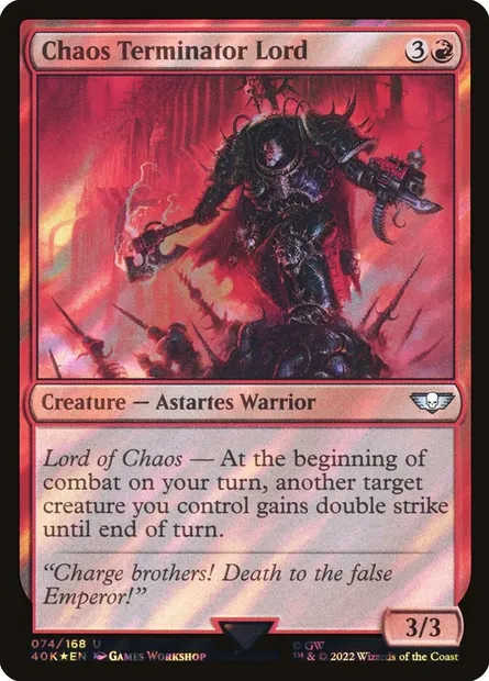 Chaos Terminator Lord, Magic card 40K 74★ — Warhammer 40,000 Commander set