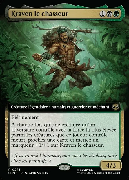 Kraven le chasseur, carte Magic SPM 273 — extension Marvel's Spider-Man