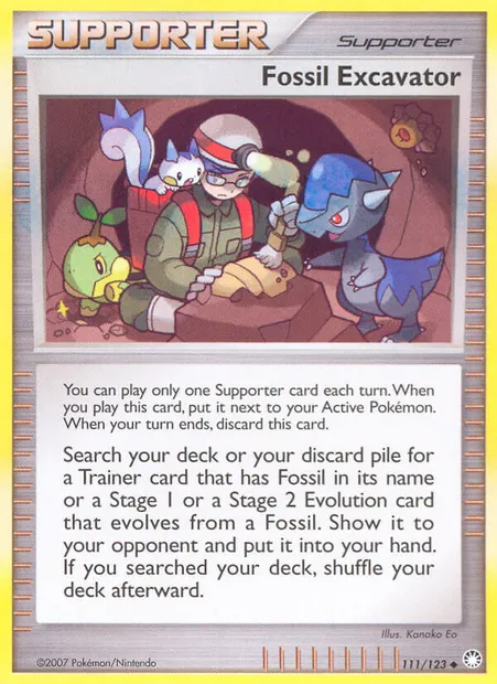 Fossil Excavator, Pokémon card MT 111 — Mysterious Treasures set