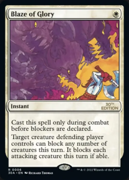 Blaze of Glory, carte Magic 30A 6 — extension 30th Anniversary Edition