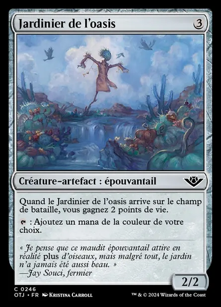 Jardinier de l'oasis, carte Magic OTJ 246 — extension Outlaws of Thunder Junction