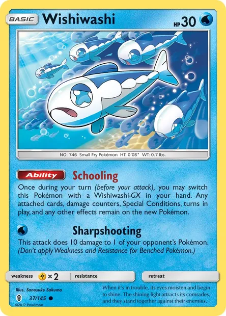 Wishiwashi, Pokémon card GRI 37 — Guardians Rising set