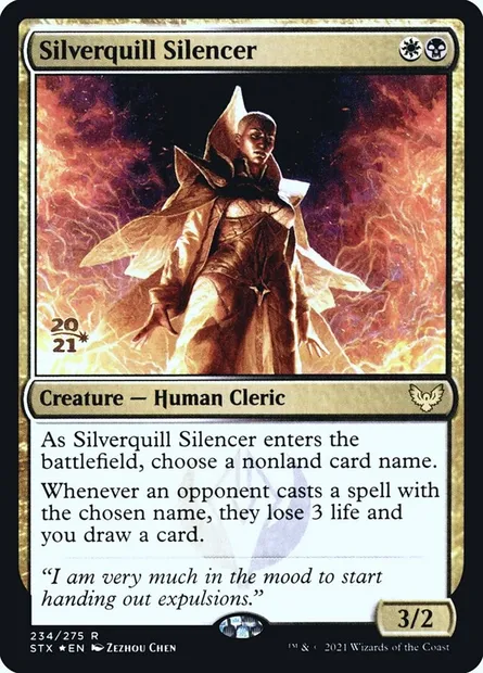 Museleuse de Plumargent, carte Magic PSTX 234s — extension Strixhaven: School of Mages Promos