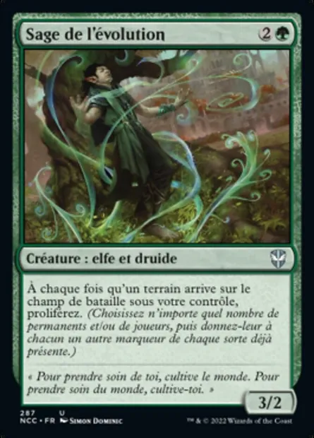 Sage de l'évolution, carte Magic NCC 287 — extension New Capenna Commander