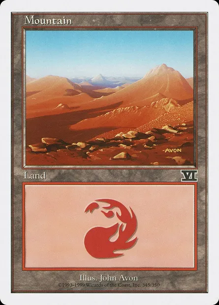 Mountain, Magic card 6ED 345 — Classic Sixth Edition set