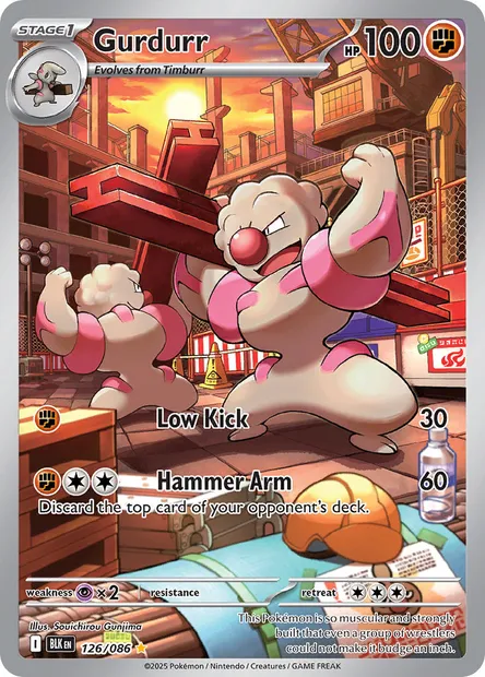 Gurdurr, Pokémon card BLK 126 — Black Bolt set