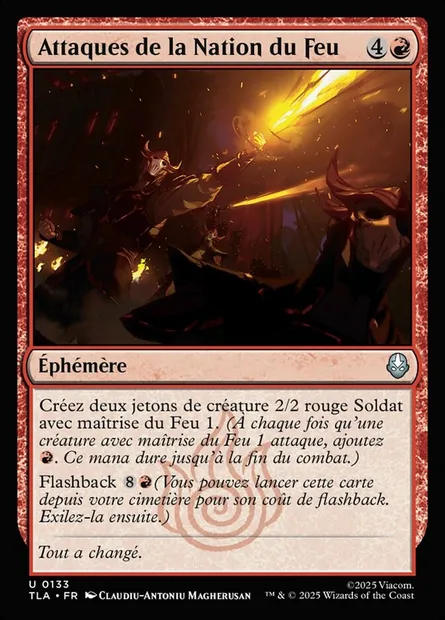 Attaques de la Nation du Feu, carte Magic TLA 133 — extension Avatar: The Last Airbender
