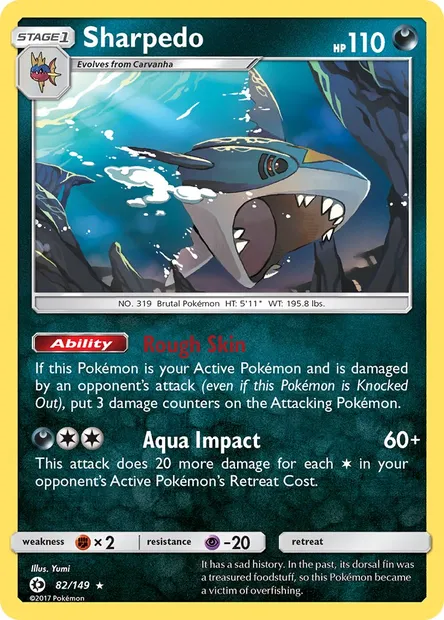 Sharpedo, Pokémon card SUM 82 — Sun & Moon set
