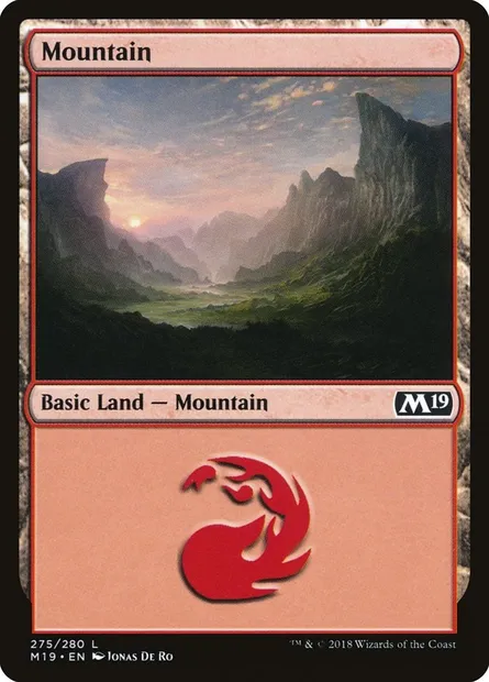 Mountain, Magic card M19 275 — Core Set 2019 set