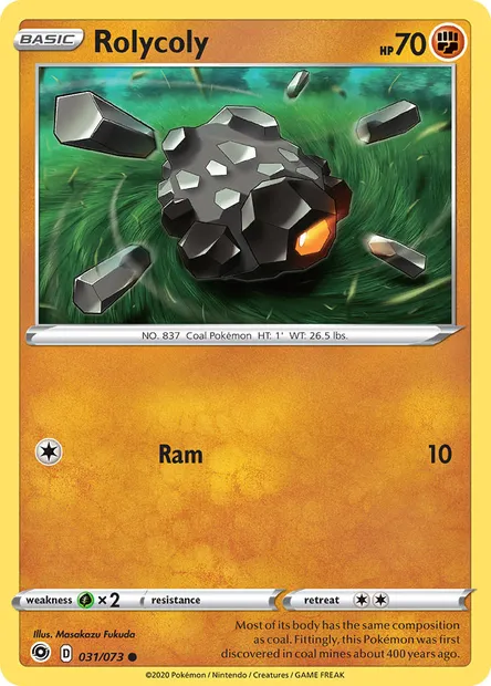 Rolycoly, Pokémon card CPA 31 — Champion's Path set