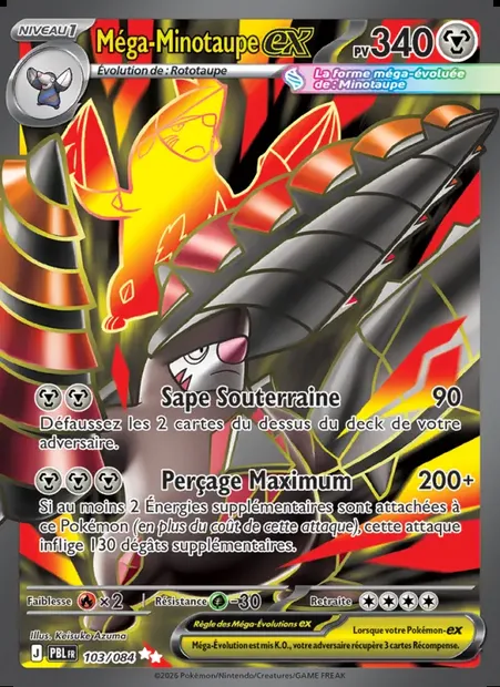 Méga-Minotaupe-ex, carte Pokémon PBL 103 — extension Nuit Noire