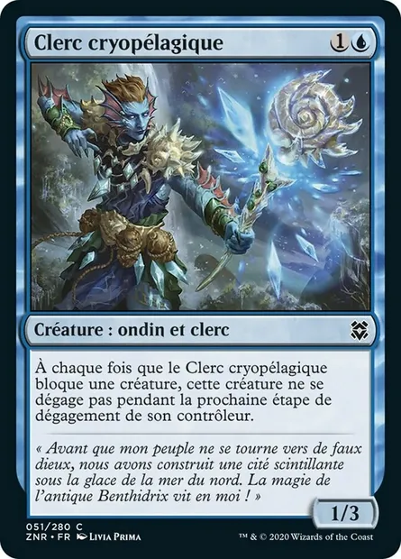 Clerc cryopélagique, carte Magic ZNR 51 — extension Renaissance de Zendikar