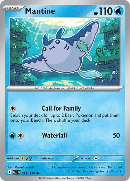 Mantine, Pokémon card MEG 032 — Mega Evolution set