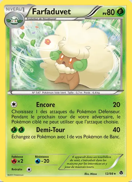 Farfaduvet, carte Pokémon EPO 12 — extension Pouvoirs Émergents