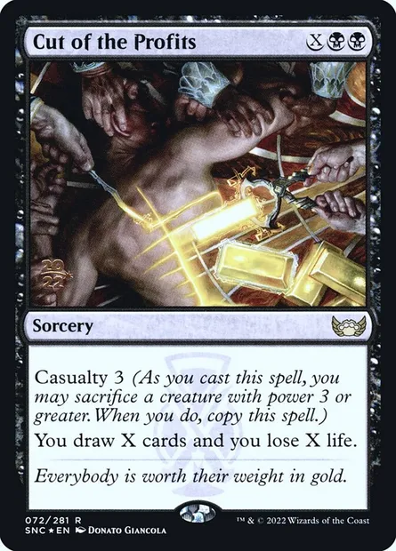 La part du magot, carte Magic PSNC 72s — extension Streets of New Capenna Promos