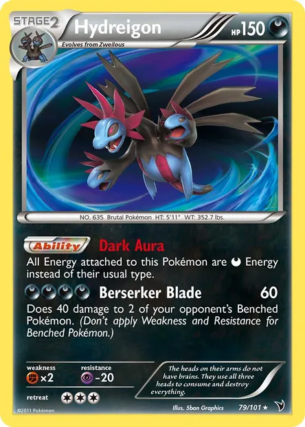 Hydreigon, Pokémon card NVI 79 — Noble Victories set