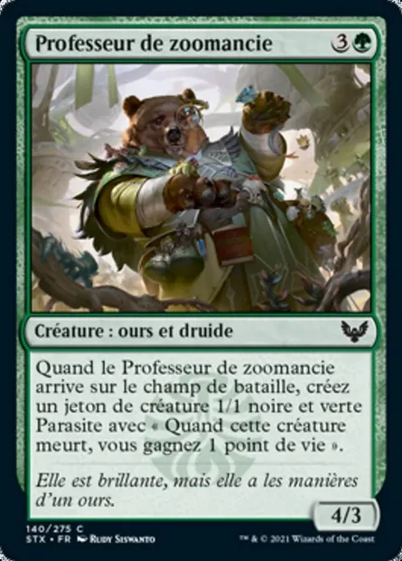 Professeur de zoomancie, carte Magic STX 140 — extension Strixhaven: l'Académie des Mages