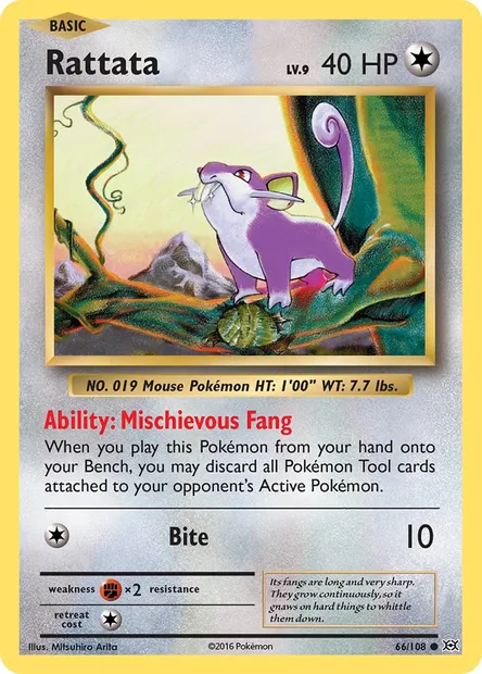 Rattata, Pokémon card EVO 66 — Evolutions set