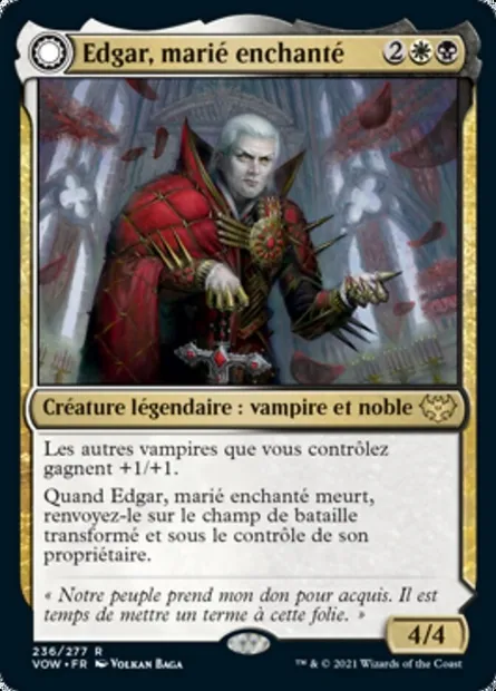 Edgar, marié enchanté // Cercueil d'Edgar Markov, carte Magic VOW 236 — extension Innistrad : noce écarlate