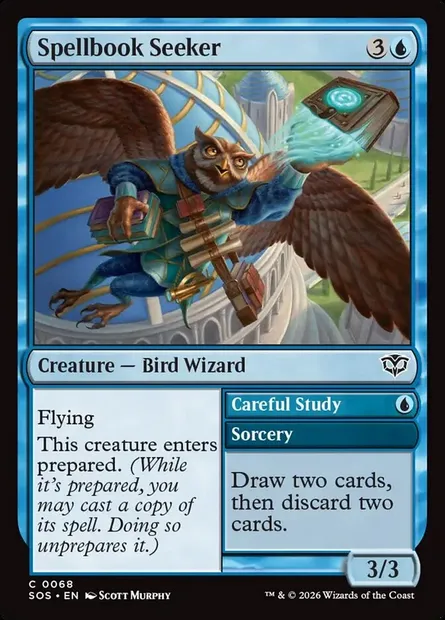 Spellbook Seeker // Careful Study, Magic card SOS 68 — Secrets of Strixhaven set