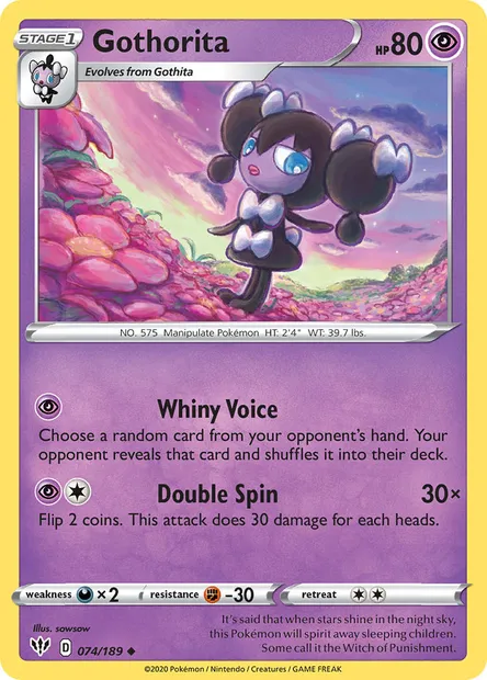 Gothorita, Pokémon card DAA 74 — Darkness Ablaze set