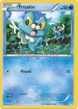 Grenousse, carte Pokémon TK9S 011 — extension XY Trainer Kit: Pikachu Libre & Suicune (Suicune)