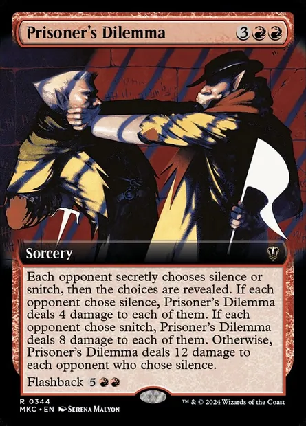 Prisoner's Dilemma, Magic card MKC 344 — Murders at Karlov Manor Commander set