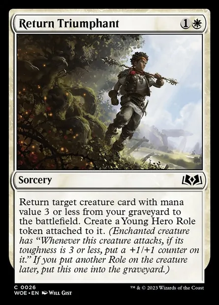 Return Triumphant, Magic card WOE 26 — Wilds of Eldraine set