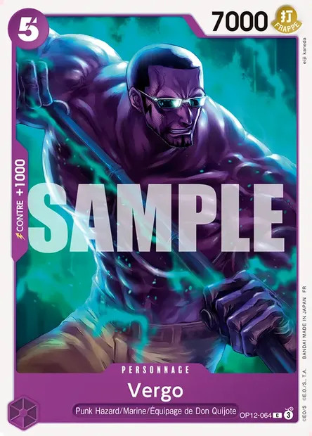 Vergo, carte One Piece OP12-064 — extension L'HÉRITAGE DU MAÎTRE