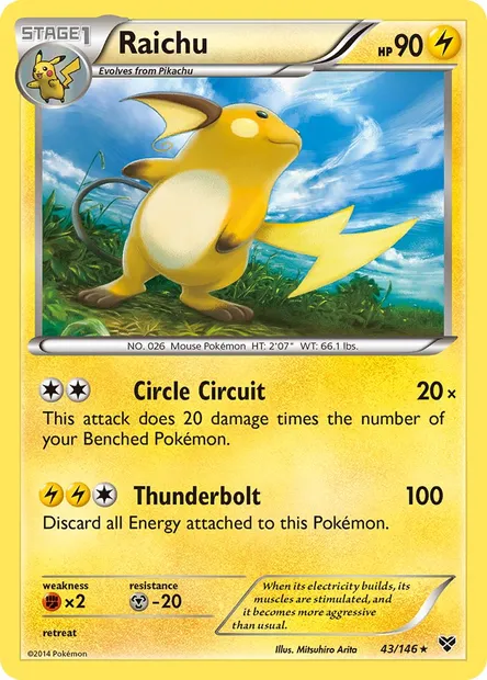 Raichu, Pokémon card XY 43 — XY set