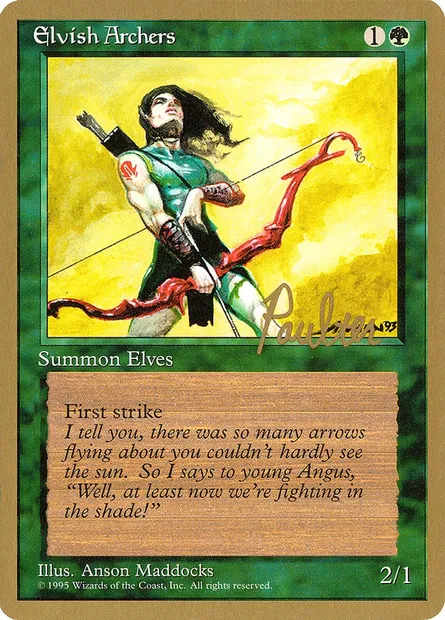 Archers elfes, carte Magic PTC pp243 — extension Pro Tour Collector Set