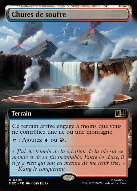 Chutes de soufre, carte Magic MSC 496 — extension Marvel Super Heroes Commander