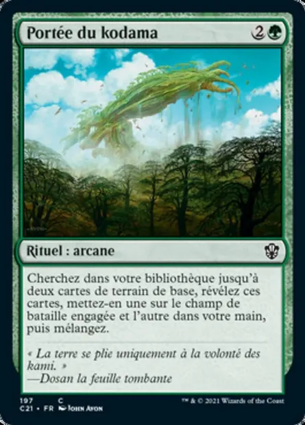 Portée du kodama, carte Magic C21 197 — extension Commander 2021