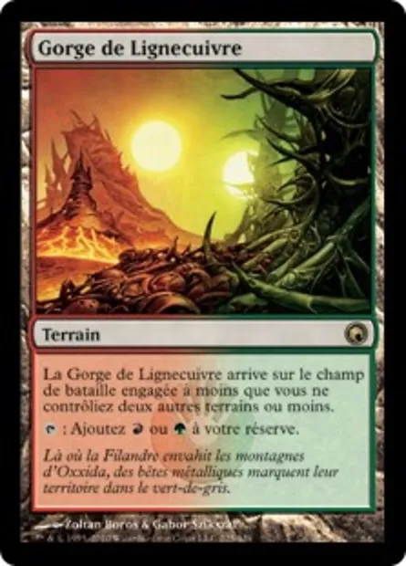 Gorge de Lignecuivre, carte Magic SOM 225 — extension Cicatrices de Mirrodin