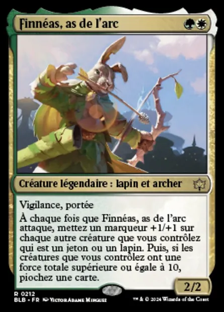 Finnéas, as de l'arc, carte Magic BLB 212 — extension Bloomburrow